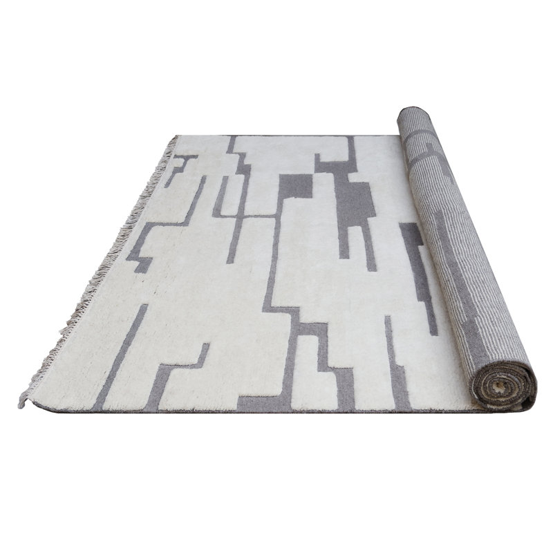 Rectangle Hand Knotted Wool Area Rug