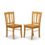 Natural Oak Finish Solid Wood Top - Round Dining Room Set with Dropleaf-106914644-109975816