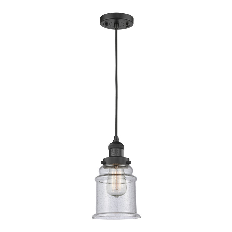 Vittorio 1 - Light Single Pendant, Matte Black, Seedy, 130.25" H x 6" W x 6" D