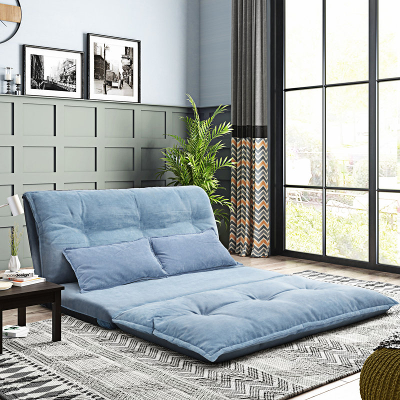 Canapé rembourré Budapest, Polyester bleu