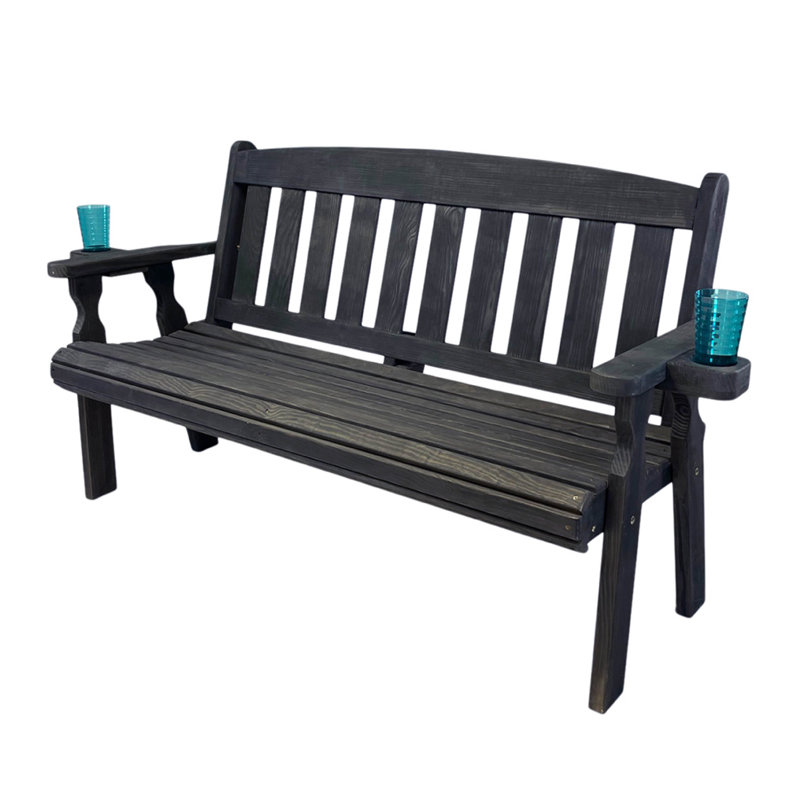 Banc de jardin Amish Casual 800 lb, Teinture noire semi-solide
