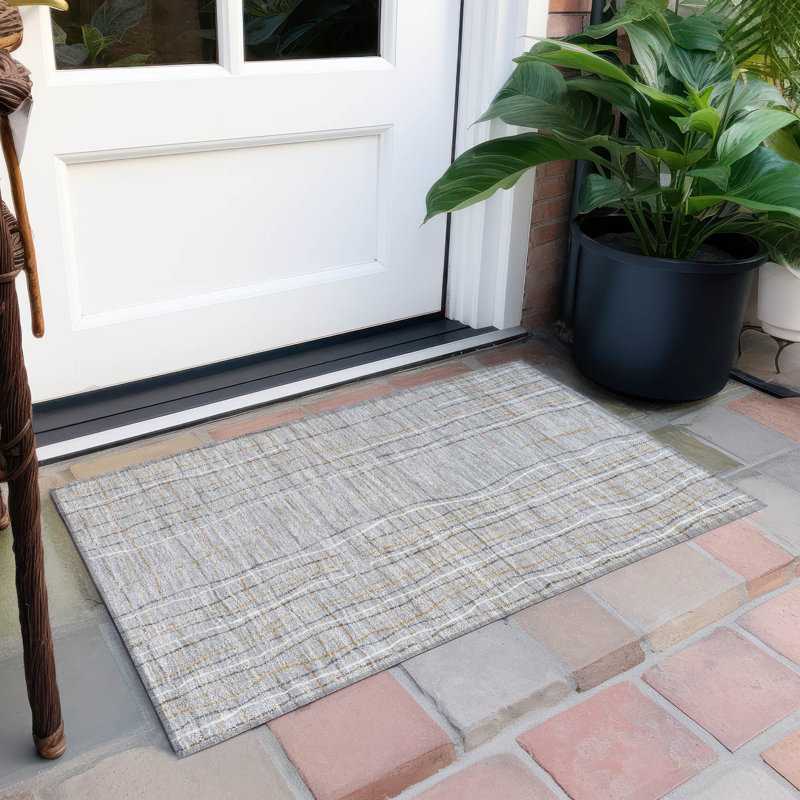 Tapis intérieur / extérieur lavable à la machine Chayden ACN998, Rectangle 1 pi 8 po x 2 pi 6 po