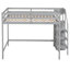 Lit mezzanine double en gris avec rangement intégré - fabrication et installation en bois de pin pour maximiser le confort de la chambre à coucher-2080484392