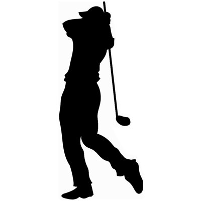 Silhouette de golfeur oscillant en carton découpé