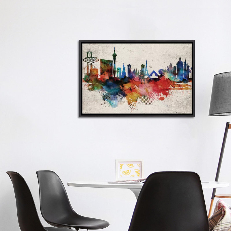 «Las Vegas Abstract», reproduction d'impression, Aucun mat, Toile avec cadre noir patiné, H 26 po x l 40 po x 1,5 po