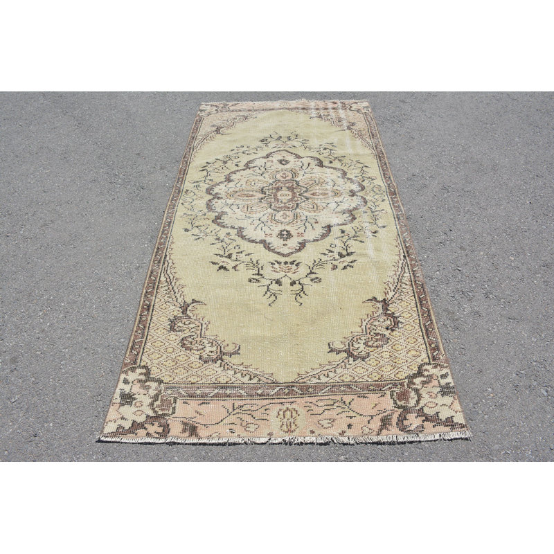 Tapis marocain, tapis turcs, tapis 4 x 8,5 pi, tapis rétro, tapis tendance, tapis de chambre brun