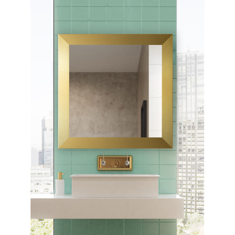 Aureliano Wood Flat Wall Mirror, 25.5" x 25.5"