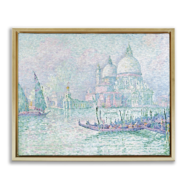 "Classic Venice Signac", peinture encadrée dorée sur toile par one1000paintings, Cadre flottant métallique doré