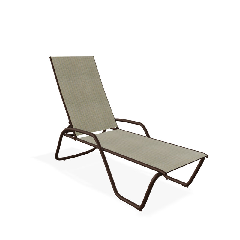 Outdoor Rust-Resistant Metal Chaise Lounge, Textured Kona, Skip
