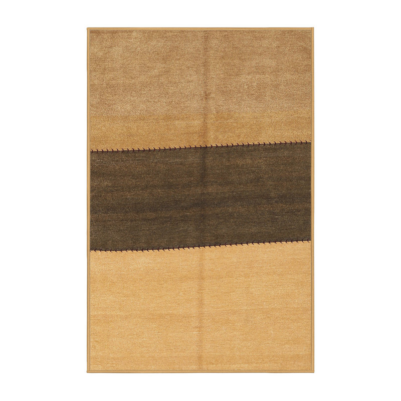 Tapis contemporain noir / beige, Rectangle 5 pi x 8 pi
