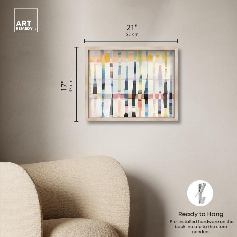 «Color Flow Shadowbox Print Western Art» par Art Remedy, H 17 po x l 21 po, Crème, crème