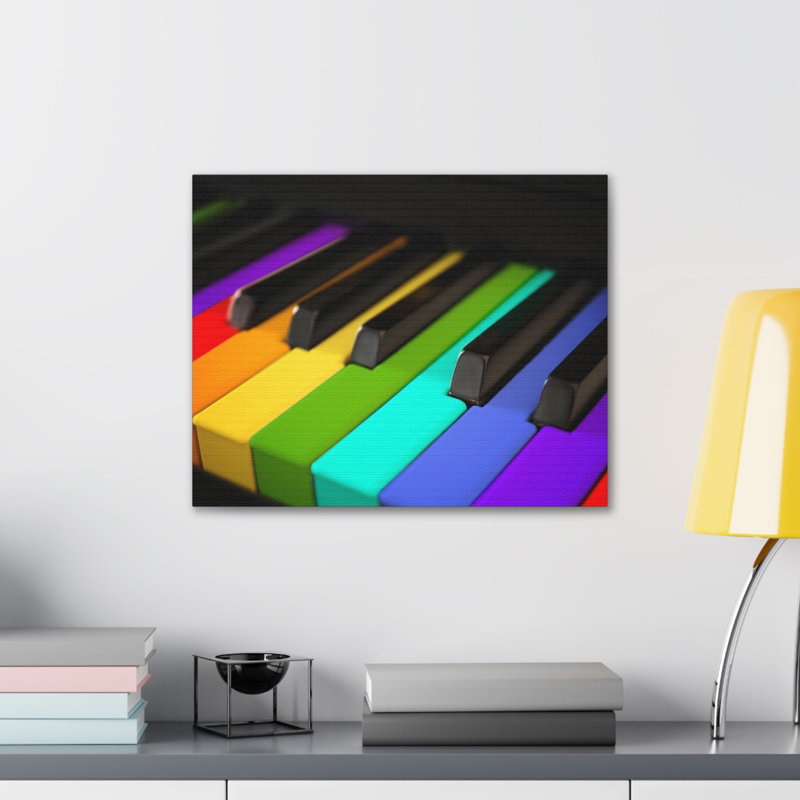 «Piano Keys In Rainbow Music Lover's Delight Piano», art mural sur toile, H 16 po x l 20 po