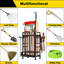 Organisateur de jardin à 3 niveaux, rangement et organisation de garage, rangement d'outils de jardin en métal jusqu'à 78 outils, organisateur de jardin robuste pour garage, cour, patio, remise, intérieur et extérieur, noir