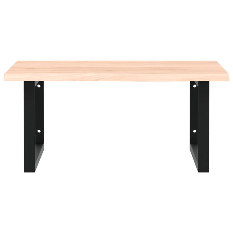 Ashvi 60cm Solid Wood Bathroom Vanity Top, Oak/Black
