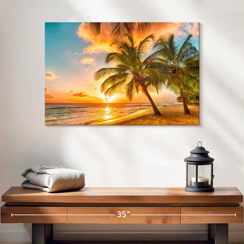 Impression sur toile Barbados Island, L 16 po x H 24 po