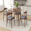 Ensemble de salle à manger rétro 5 pièces: table à structure en bois d'hévéa et 4 chaises, plateau en faux bois-2125658935