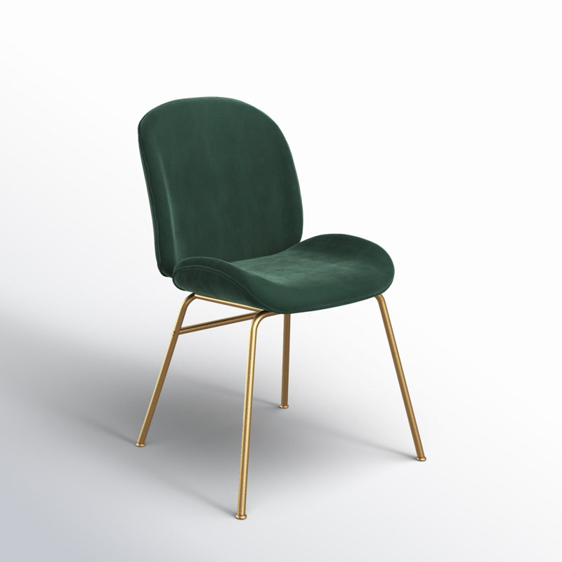 Gleno 18.11'' H Velvet Upholstered Side Chair, Green