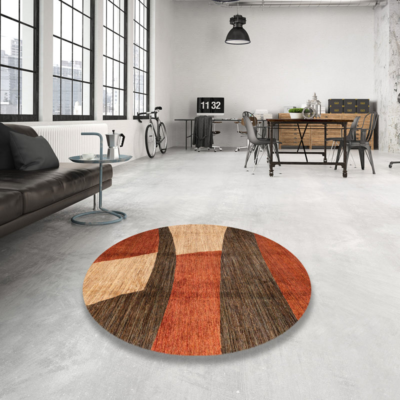 Tapis abstrait moderne 3319ABS3326, Rond 7 pi