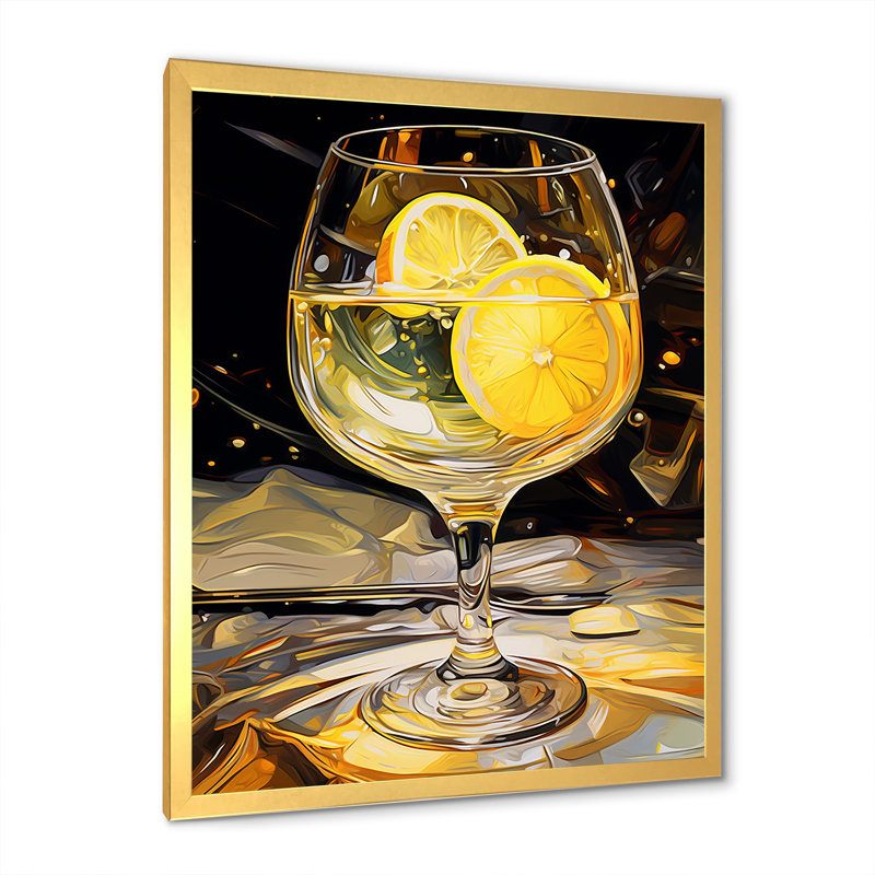 " Goblets Glow ", Gold Single Picture Framed, 40" H x 30" W x 1.5" D