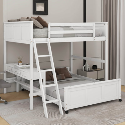 Full Over Full Bunk Bed With Desk