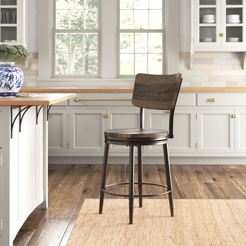Tabouret de comptoir et de bar Birdsall, Tabouret de comptoir (siège d'une hauteur de 26 p, Brun