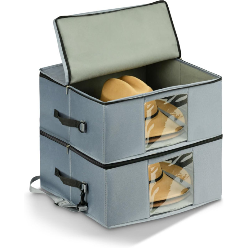 Paquet de 2 boîtes de rangement pour chapeau de cowboy, support robuste et résistant à la poussière