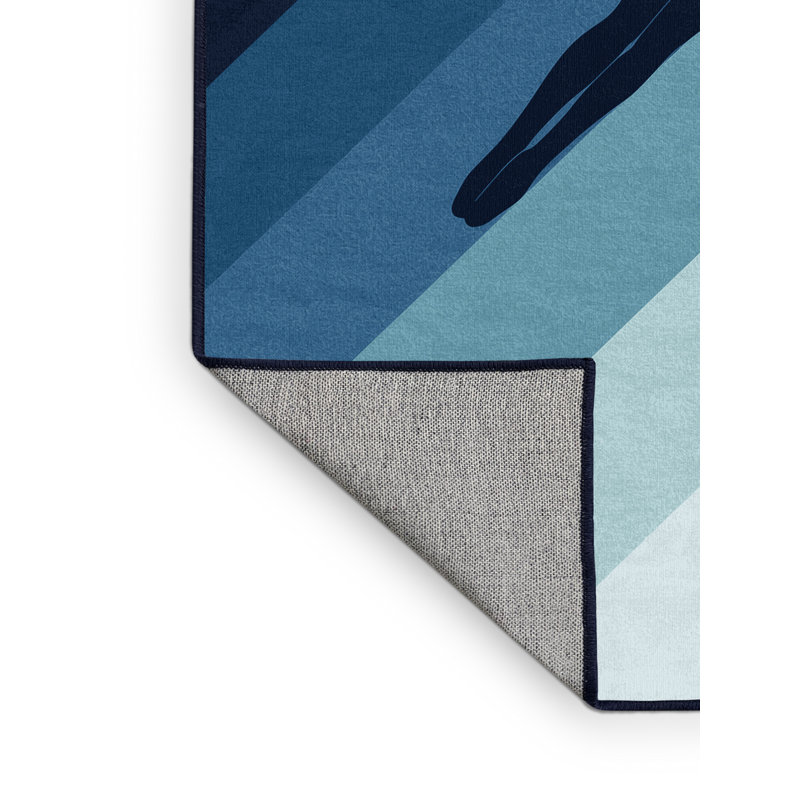 Tapis gris lavable à la machine Cain, 7 x 10