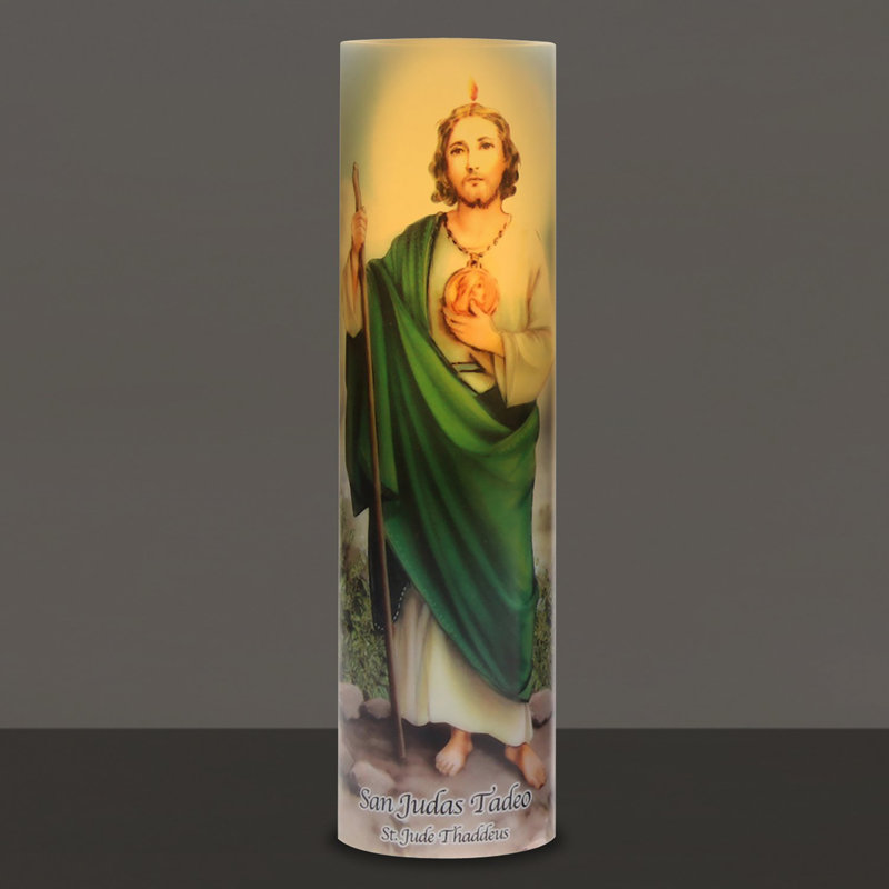 Unscented Flameless Pillar Candle with Plastic Holder
