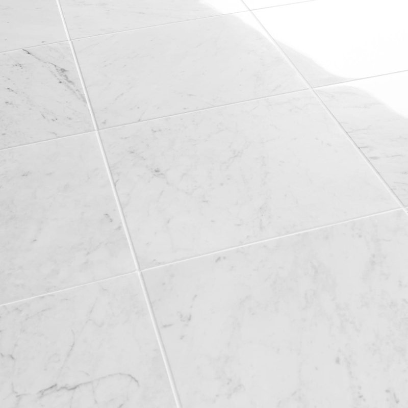 Carrara 3x12 Honed Marble Floor and Wall Tile, 12" W x 12" D, Polished