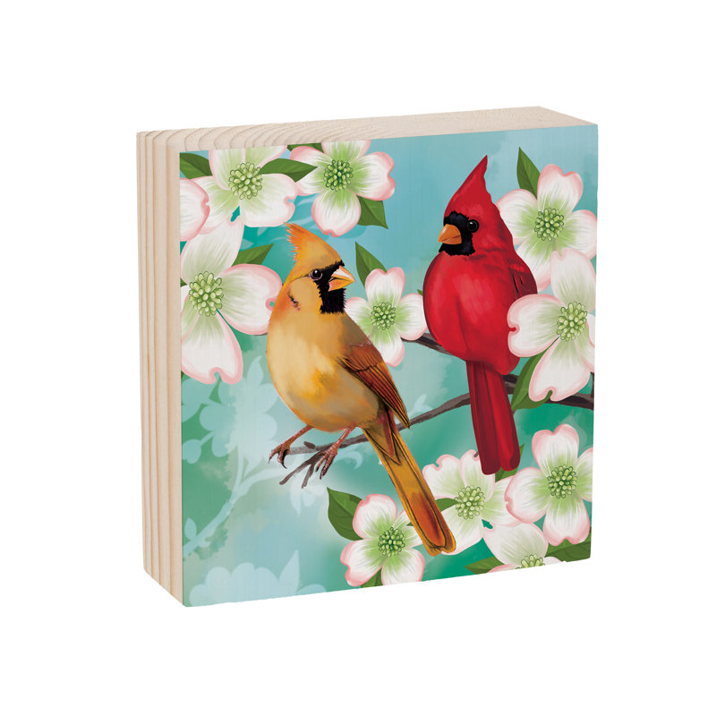 «What She Shed», décoration de table Cardinal en bois, 6 po