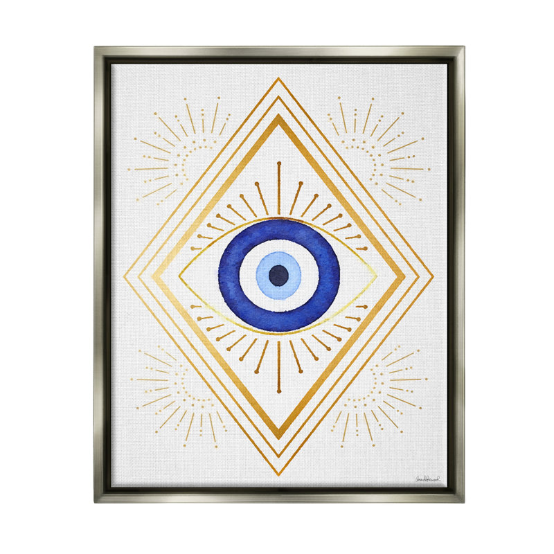 Art mural sur toile Vivid Blue Eye, H 31 po x l 25 po x P 1,7 po, Cadre flottant gris lustré