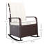 Chaise berçante d'extérieur avec repose-pieds et coussin réglable, inclinable beige, pour le jardin