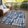 Machine Washable Indoor/Outdoor Chantille Navy Rug