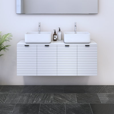 Meuble-lavabo double 47,2 po avec comptoir Karaya