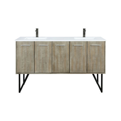 Ensemble de meuble-lavabo double 60 po x P 20 po Lancy