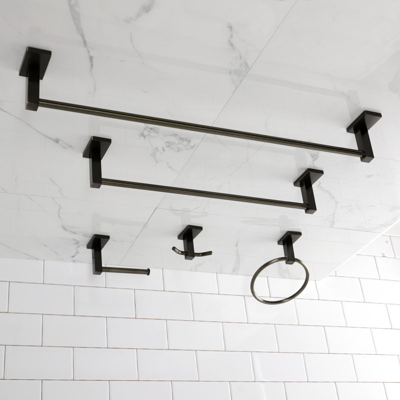 Ensemble de quincaillerie de salle de bain 5 pièces Kingston en laiton Kingston, Laiton antique
