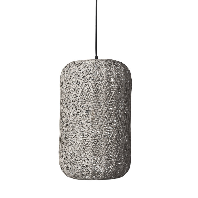 Spin 1 - Light Drum Pendant, Grey, 45cm H x 30cm W x 30cm D