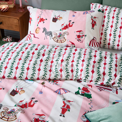 Passport To The North Pole Striped Duvet Cover Set