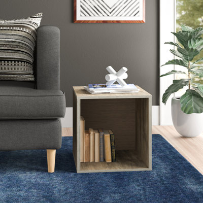 Irieana Stackable Cube End Table - Contemporary Minimalist Modular Shadowbox Accent Piece for Bedroom, Living Room, or Office