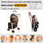 Poussette double pour animaux de compagnie pour chiens et chats, structure pliable, transport / fourre-tout convertible 3-en-1, roues antichoc, système de frein, laisses de sécurité fixes pour animaux de compagnie de petite et moyenne taille (kaki)-134381392