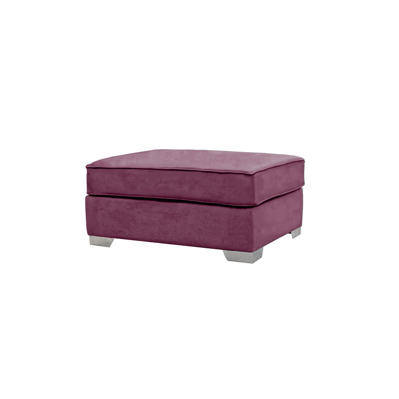 Quade 93cm Wide Velvet Rectangle No Pattern Standard Ottoman, Amethyst Purple