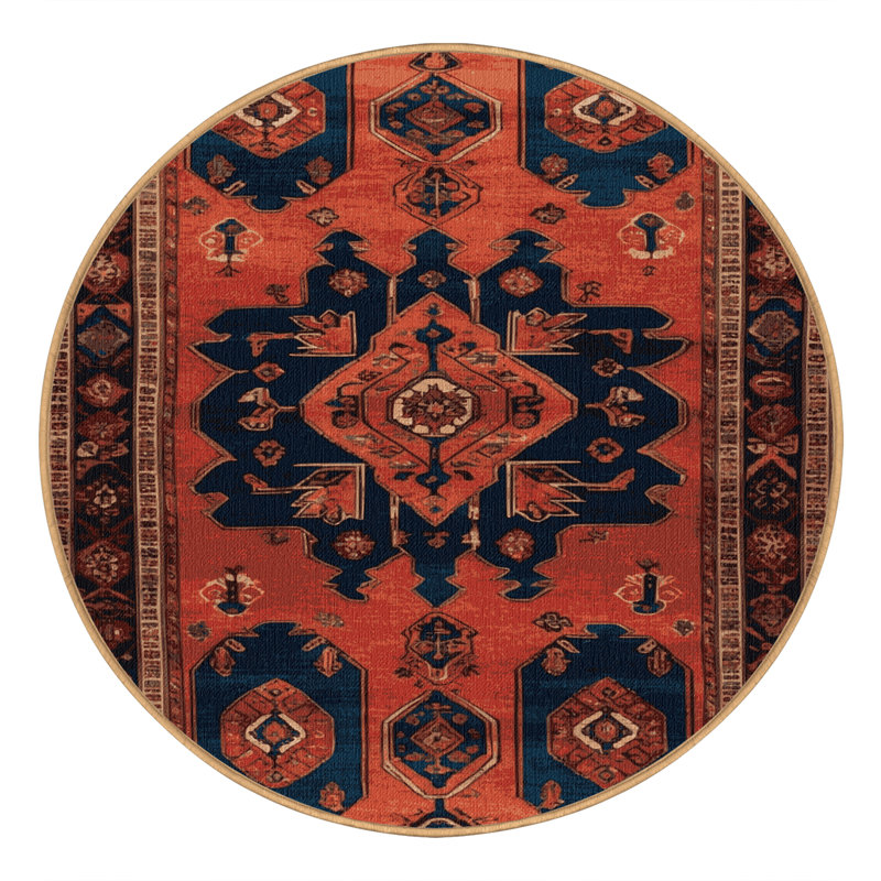 Tapis brun lavable à la machine, Rond 4 pi