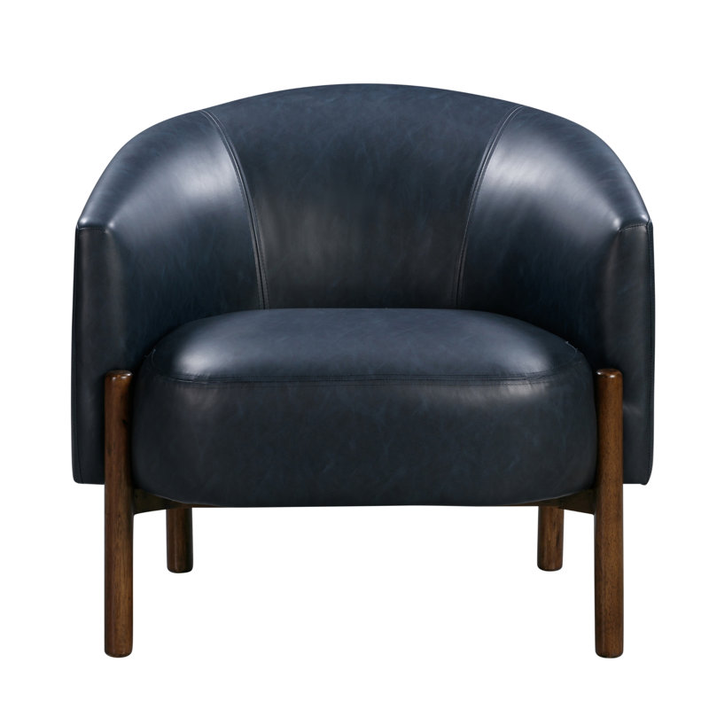 Higgins Faux Leather Barrel Chair