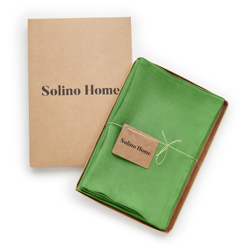 100% Pure Linen Dinner Napkins - Fete, Kelly Green