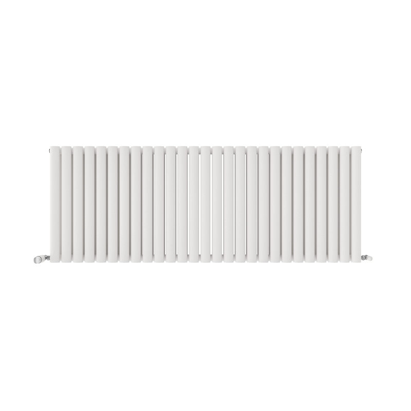 iBathUK Princia Horizontal Double Oval Panel Radiator, White, 600cm H x 1620cm W x 79cm D