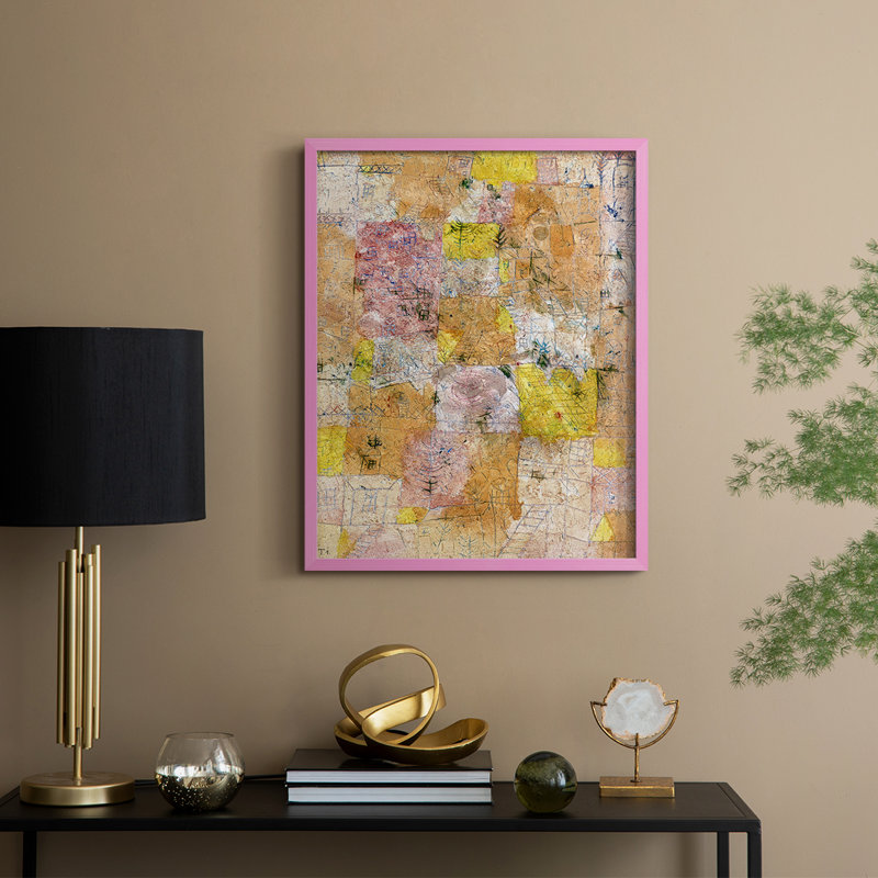 Impression florale vintage encadrée Cxxxii - bois massif, H 21 po x l 17 po, Rose
