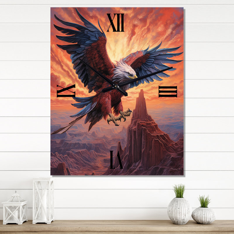 Très grande horloge murale Eagle, Moyen