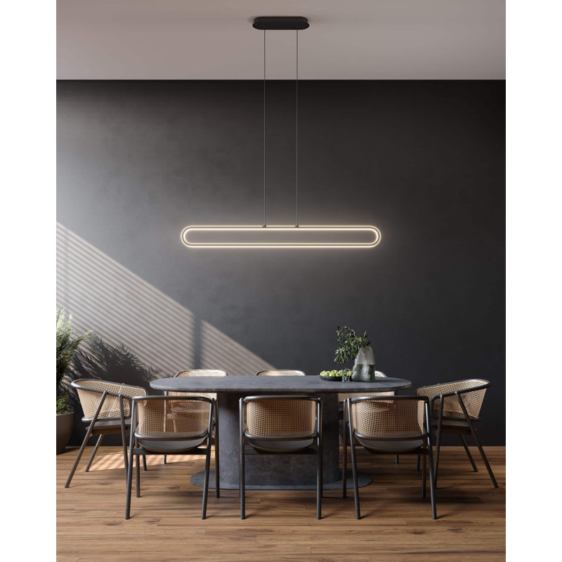 Luminaire suspendu simple à 1 lumière DEL noire Dagmawa