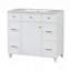 Meuble-lavabo bleu 36 po avec lavabo en céramique, cadre en bois massif, portes à fermeture en douceur et nombreuses solutions de rangement-129184569