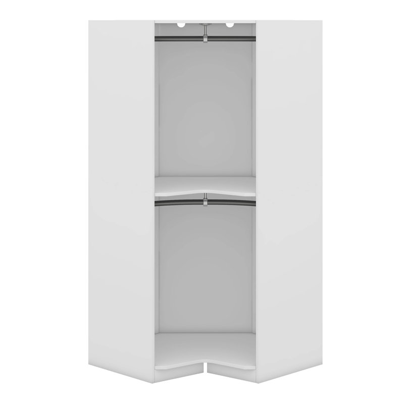 Mohegan Polygon Corner Wardrobe, White